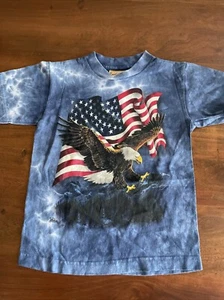 The Mountain NOS Youth T-shirt 100% cotton Preshrunk Patriotic Flag Eagle Sz L - Picture 1 of 9