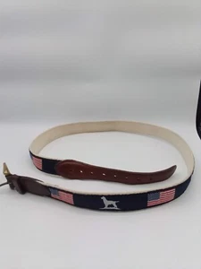 Over Under Hunting Dog USA Flag Print Belt Men Size 30 / 95 - Picture 1 of 7