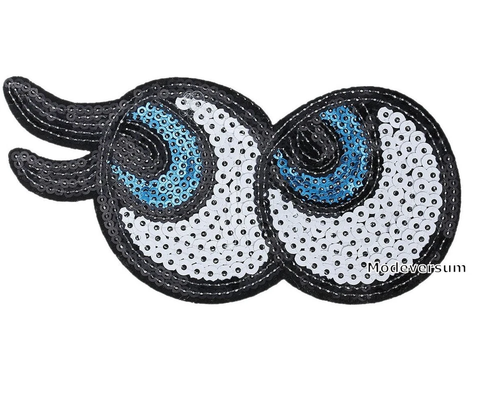 Bügelbild Aufbügler Aufnäher Patch Applikation Strass Paillette Sticker_Augen Gl - Bild 1 von 1