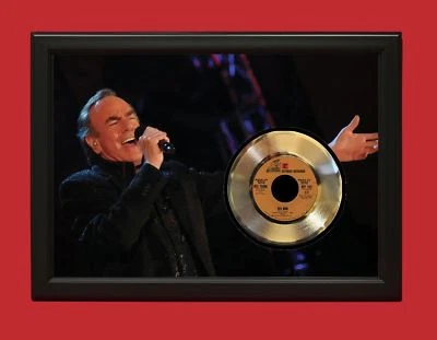 NEIL DIAMOND POSTER ART WOOD FRAMED 45 DISPLAY #2 C3 - Image 1 of 4