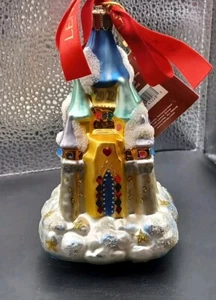 Vintage New LENOX Castle In Clouds Glass Yuletide Treasures Christmas Ornament - Picture 1 of 6