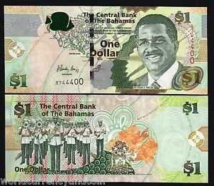 BAHAMAS 1 DOLLAR P-71 2008 x 1 from BUNDLE POLICE BAND UNC MONEY BANK NOTE