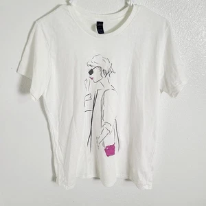 Mode Mädchen weißes T-Shirt, Größe L, neu ohne Etikett - Bild 1 von 6