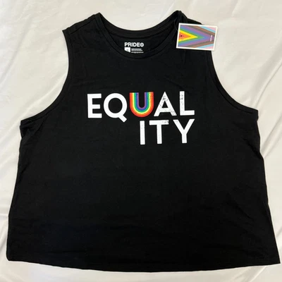 Camiseta sin mangas Target Pride IGUALDAD negra arco iris gráfica musculosa 1X NUEVA CON ETIQUETAS LGBTQ+ Foto 1 de 4