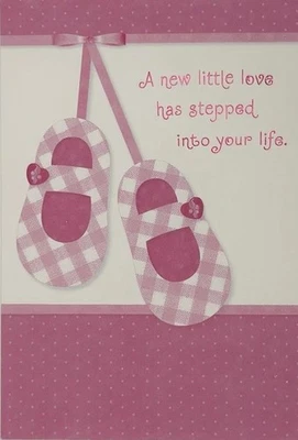 ~~ FELICITACIONES NUEVO BEBÉ NIÑA ~~ BIENVENIDO BEBÉ/HIJA/NUEVOS PADRES/ROSA Foto 1 de 2