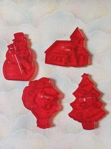 HRM Ausstechformen Vintage 50er Weihnachten 4er Set Rot Kunststoff Made In USA - Bild 1 von 3