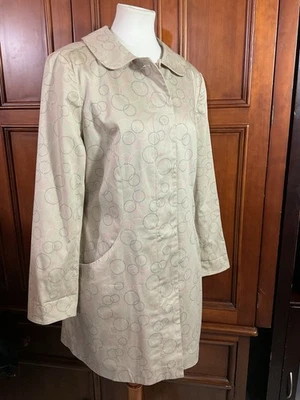 Chaqueta para mujer Hillard & Hanson S 12 nueva sin etiquetas beige patrón de círculo pálido bolsillo abatible Foto 1 de 4