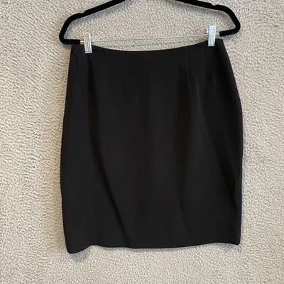 Emanuel Ungaro Skirt Womens Size 12 Black Career Classic Pencil Lined Office 90s - Image 1 of 4