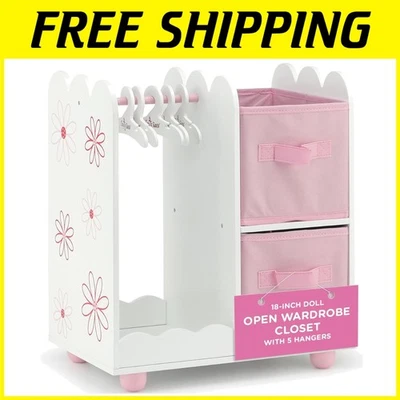 Armario de almacenamiento para muñecas - Muebles de madera con perchas Foto 1 de 4