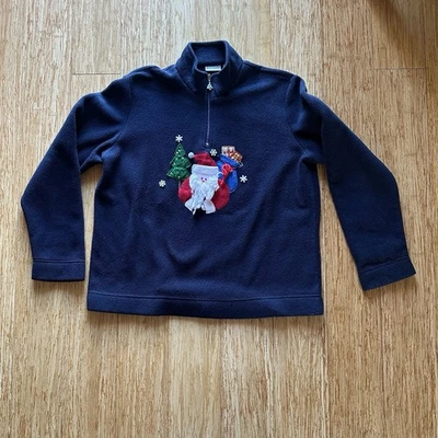 Pulôver feminino White Stag Christmas Santa Holiday azul grande - Imagem 1 de 4
