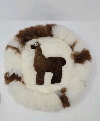 🔥 Alfombra de piel de alpaca cubierta arte de pared Perú hecho a mano peruano 15" #3 Foto 1 de 4
