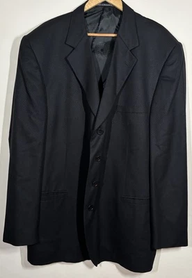 1993 Versace Classic V2 Mens 54R Silk Wool Jacket Black Made in Switzerland VEZE - Image 1 of 4