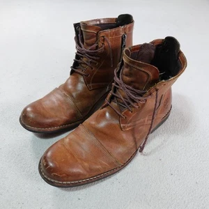 Timberland Boots Mens Size 9.5 Brown Leather Side Zip Ankle Workwear Western - Picture 1 of 22