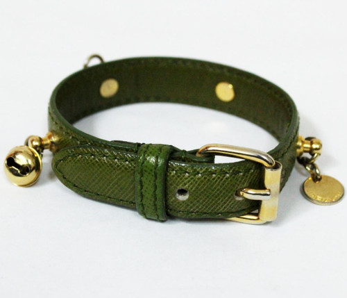 Bracciale PRADA Saffiano Pelle Cachi Oro Unisex Regolabile Made in Italy U