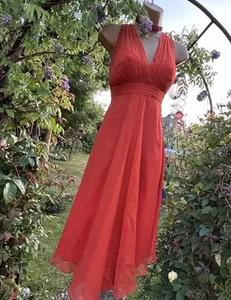 LK Bennett Silk Chiffon Burnt Orange Fit & Flare Dress New with Tags REP £169 - Picture 1 of 19