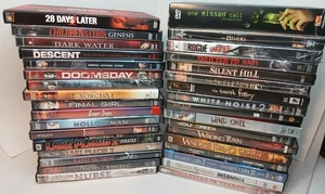 Horror DVD Lot 35 dvds 45+ movies! Halloween/Creatures/Slashers/Thrillers - Picture 1 of 10
