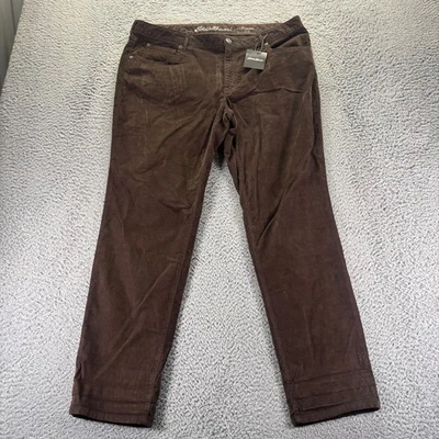 Eddie Bauer Chino Pants Womens Size 16 Brown Stretch Boyfriend Slim Corduroy - Image 1 of 4