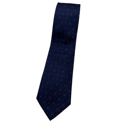 NEW BRIONI Men's 100% Silk Necktie LUXURY Tie XL Navy Geometric W:3.6" EUC - Image 1 of 4