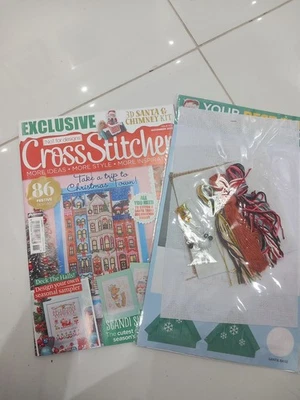 CrossStitcher,Nov 2025,86 Seasonal Designs, 3D Santa & Chimney,FREE Thread,Aida - Image 1 of 4