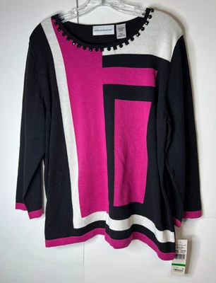 Nuevo con etiquetas Suéter Pullover Alfred Dunner Talla Grande Multicolor Escote Cuentas Brillante Foto 1 de 4