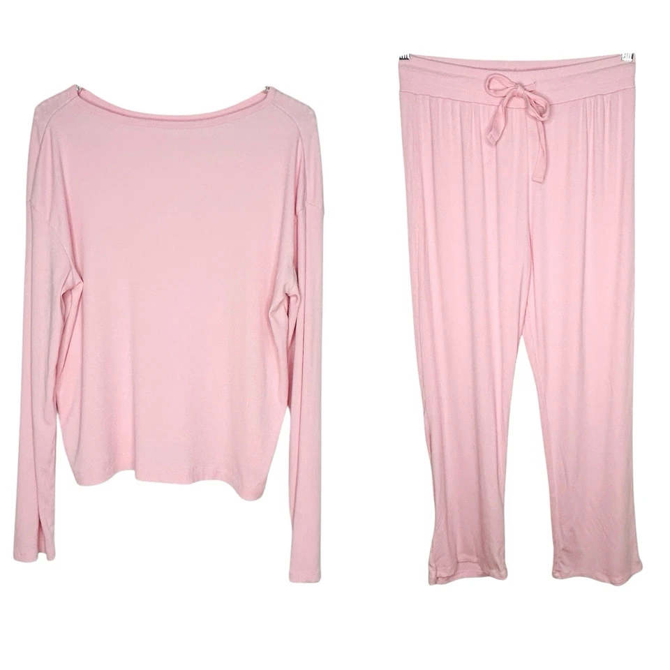 Conjunto de Pijama Papinelle Mujer Pequeño Rosa Acanalado Modal Ropa de Salón Dormir Ocio Foto 1 de 4