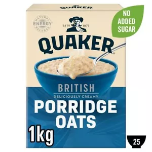 Quaker Porridge Haferflocken 100% Vollkorn Box mit 1kg Müsli - Bild 1 von 6