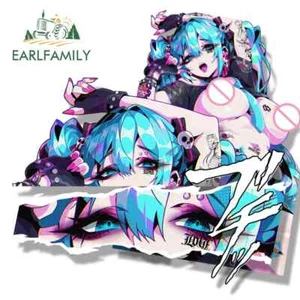 EARLFAMILY 5.1" Anime Girl Fanart Car Sticker Waifu Car Peeker Slap Sticker - Picture 1 of 4