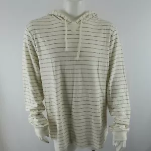Marine Layer DK Pullover Felpa con Cappuccio Camicia Uomo XL Off White Righe $94 - Foto 1 di 9