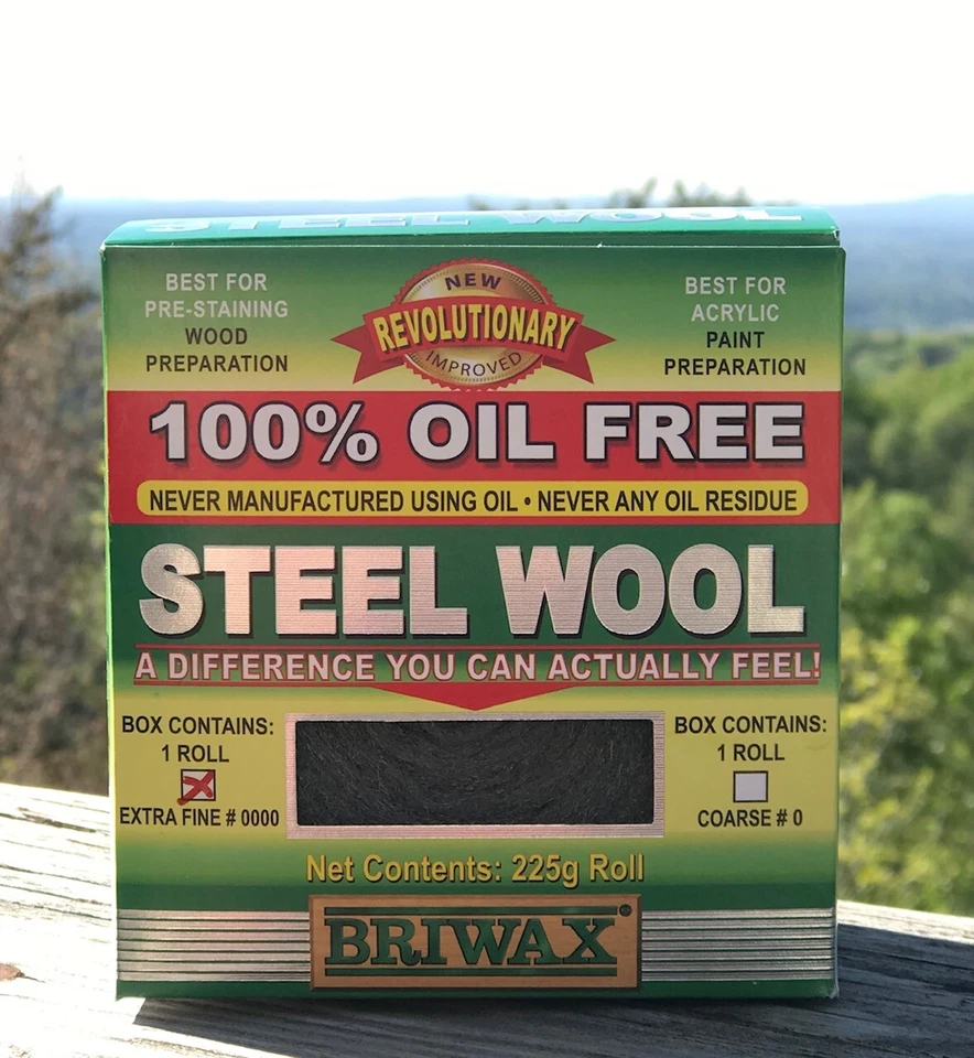 BRIWAX Steel Wool - 100% Oil Free - Extra Fine #0000