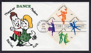 1978 American Dance Blk/4 (1752a) - Ellis Animated H/P FDC NW284 - Picture 1 of 1