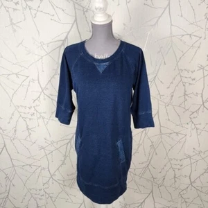 Lacoste Dark Wash Cotton Stretch Crewneck Sweatshirt Dress | Women's 6 - Picture 1 of 5