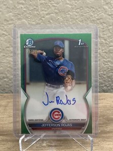 2023 Bowman Chrome Jefferson Rojas Auto Green /99 1st CPA-JR Cubs