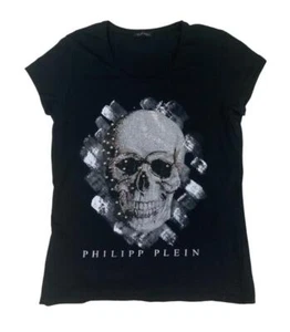 CAMISETA PHILIPP PLEIN ESTAMPADO CALAVERA GRÁFICO PIEDRAS PRECIOSAS NEGRA TALLA M 12 - Imagen 1 de 3