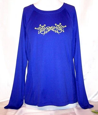 NUEVO con Etiqueta GRANDE Azul TEK GEAR Activo Absorbente Diseño Chartreuse EXCELENTE Manga Larga Foto 1 de 4