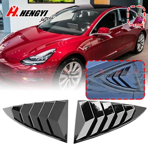 2X Fenêtre Quart Persienne Aération Décolleté Housse Pour Tesla Model 3 2017-23 - Imagen 1 de 3