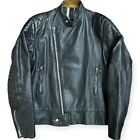 Belstaff 80s England Vintage Leather Padded Double Rider's Jacket Black
