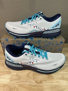 Brooks Mens Adrenaline GTS 23 Grey Blue White Dr. Nurse Shoes Running Walking - Picture 1 of 8