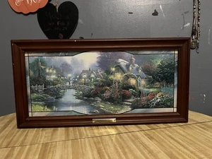 Thomas Kinkade LAMPLIGHT BRIDGE Lamplight Lane 23"x11" Untested #CO8275 - Picture 1 of 9
