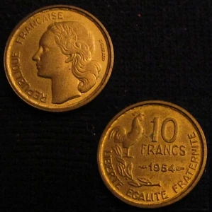 *GUTSE* FRANCIA, CUARTA REPÚBLICA, 10 FRANCS 1954, ESCASA, CASI SIN CIRCULAR. - Foto 1 di 3