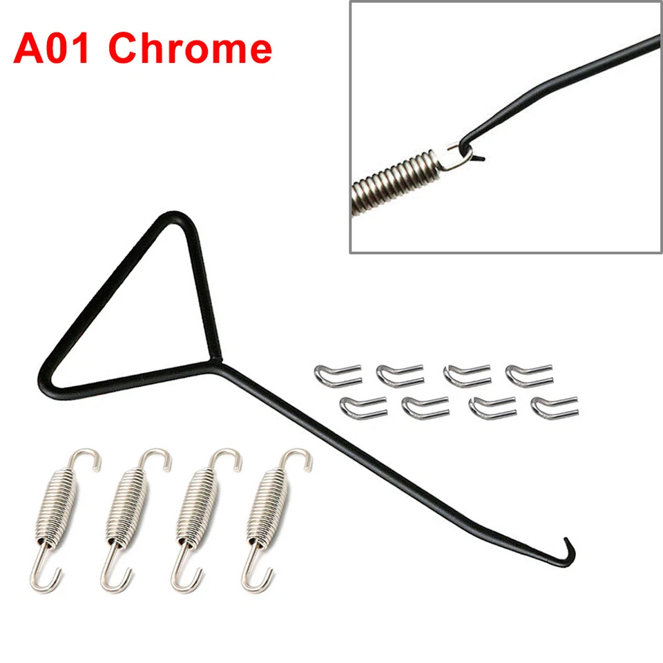 Motorrad-Auspuffrohr-Schalldämpfer-Montagefedern-Haken-Set-Link - Image 1 of 4