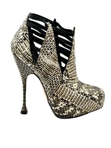 Brian Atwood | Size 39 | SNAKESKIN LEATHER ANKLE BOOTS | BOOTIE - Picture 1 of 20