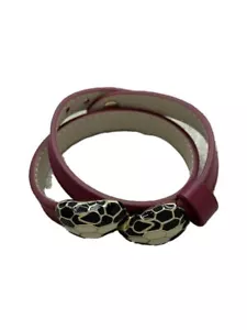 BVLGARI bracelet leather snake head closure Black women Used - Picture 1 of 4