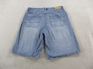 Nautica Shorts Mens 38 Blue Denim Jorts Baggy Loose Carpenter Skater Hip Hop Y2K - Picture 1 of 11