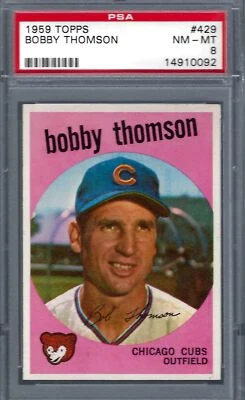 1959 Topps #429 PSA 8 Bobby Thomson Cubs 429 ¡centrado! Foto 1 de 2