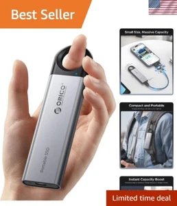2TB Portable SSD External Drive 1050MB/s USB C&A Rugged Data Storage - Afbeelding 1 van 10