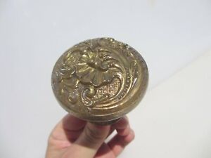 Vintage Brass Centre Door Knob Handle Pull Antique Old Rococo Gilt French