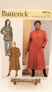 Butterick 6918 Schnittmuster gefüttert Mantel Gürtel W2 (20W-28W) UNGESCHNITTEN/FF - Bild 1 von 5