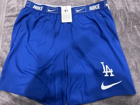 Nike Los Angeles Dodgers Player Authentic Performance Shorts Blue Men Size 2XL Cover