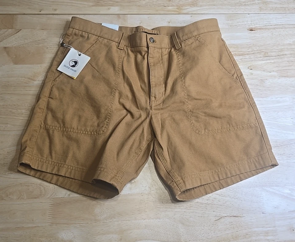 Pantalones Cortos de Lona Duck Head Para Hombres Burnt Sienna Talla 34 Nuevos Informales Foto 1 de 4