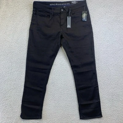 Pantalones de mezclilla negros elásticos ajustados Ash X 1972 Buffalo David Bitton para hombre talla 36 x 30 Foto 1 de 4